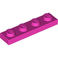 Lego destička 1x4, tmavě růžová (6015823, 6161222)